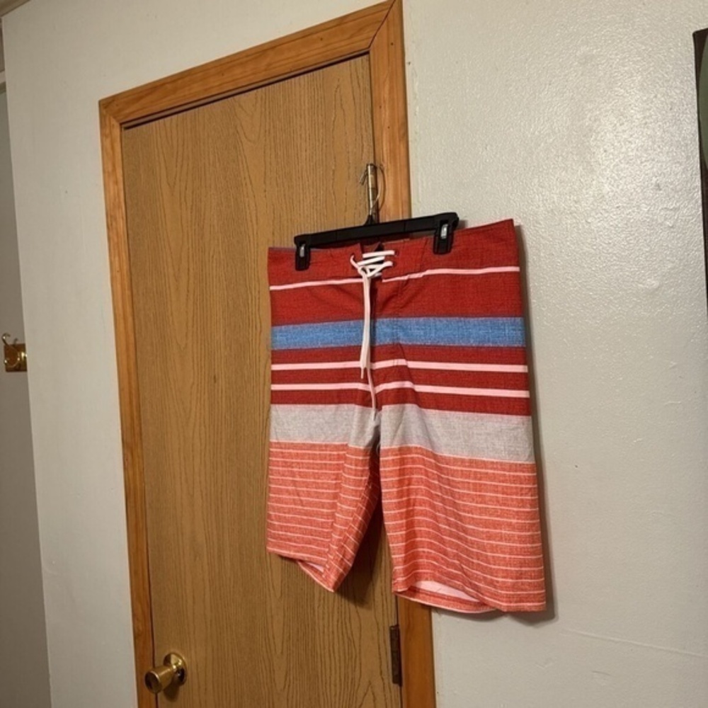 Old Navy Size 32 Multi-Color w/Stripes Swimming Trunks - EUC